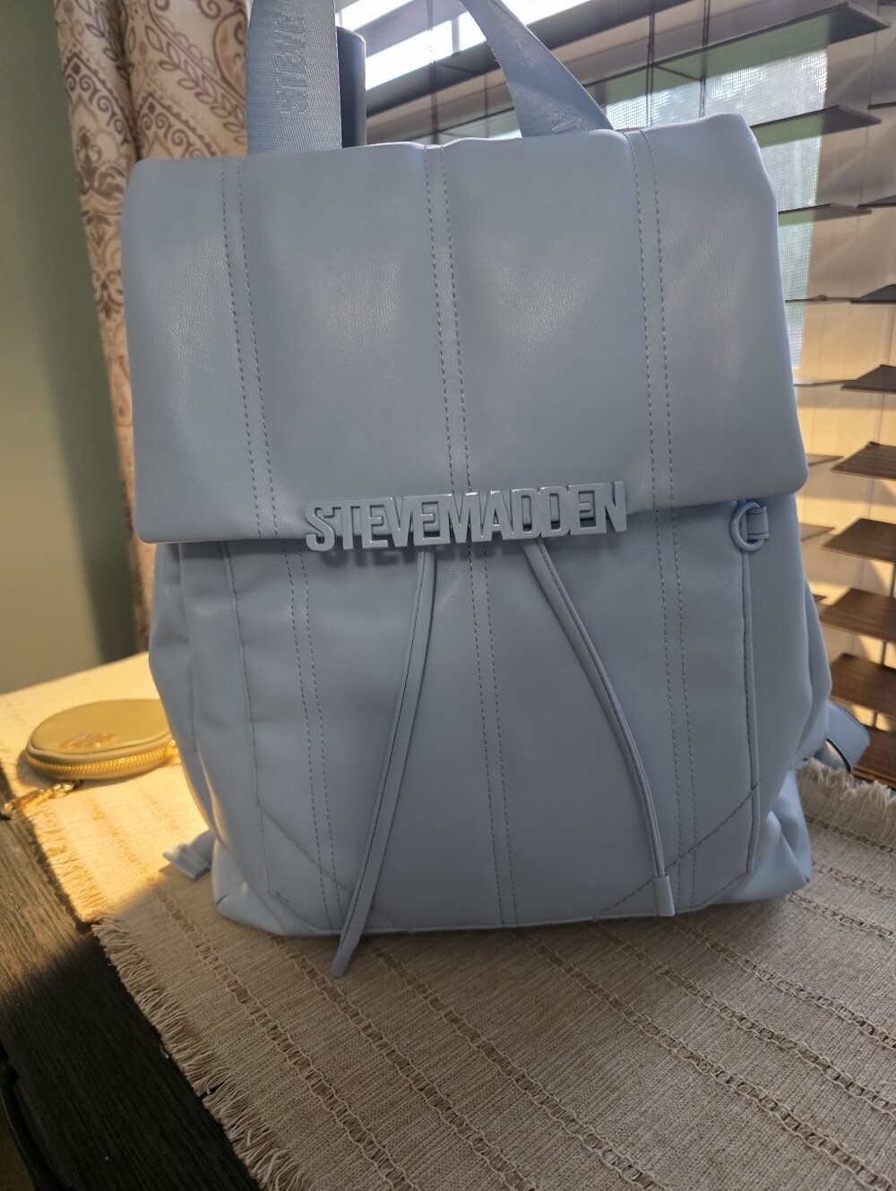Steve Madden Pale Blue  Backpack with Logo Accent